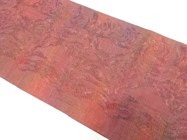 JAPANESE NAGOYA OBI / WOVEN ABSTRACT FLORAL PLANTS